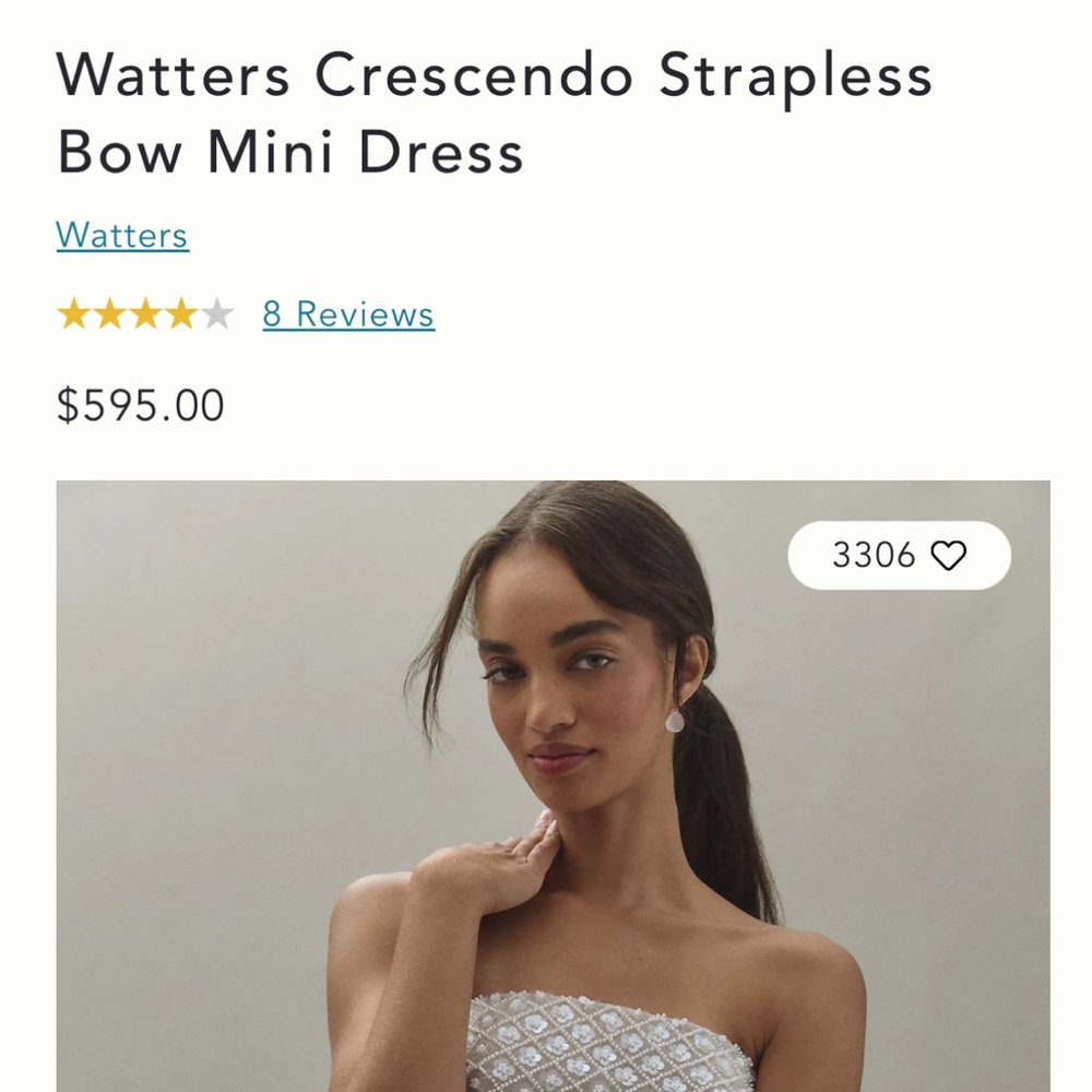 Watters Strapless Mini Dress - White